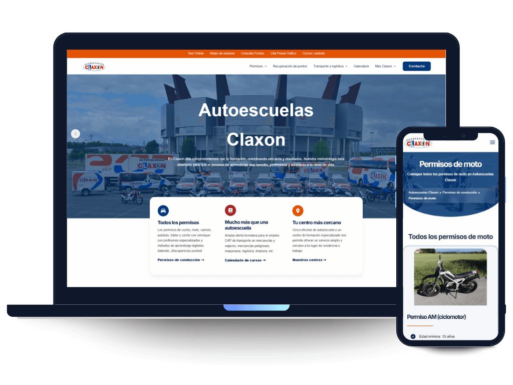Claxon Porfolio Webker portfolio webker - autoescuela claxon